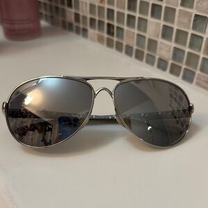 Oakley Silver Aviator Sunglasses